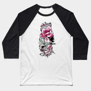 Girl Octopus Knife Tattoo Style Mafi des. Baseball T-Shirt